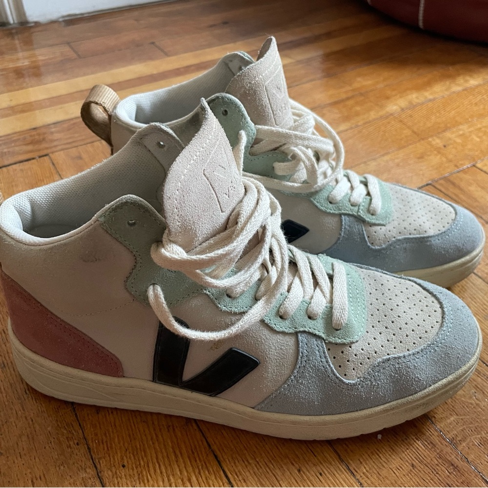 Veja High-Top Sneakers | Cream, Multicolor